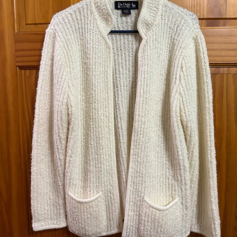 Vintage Chois cream knit inspired cardigan beautiful Size Small